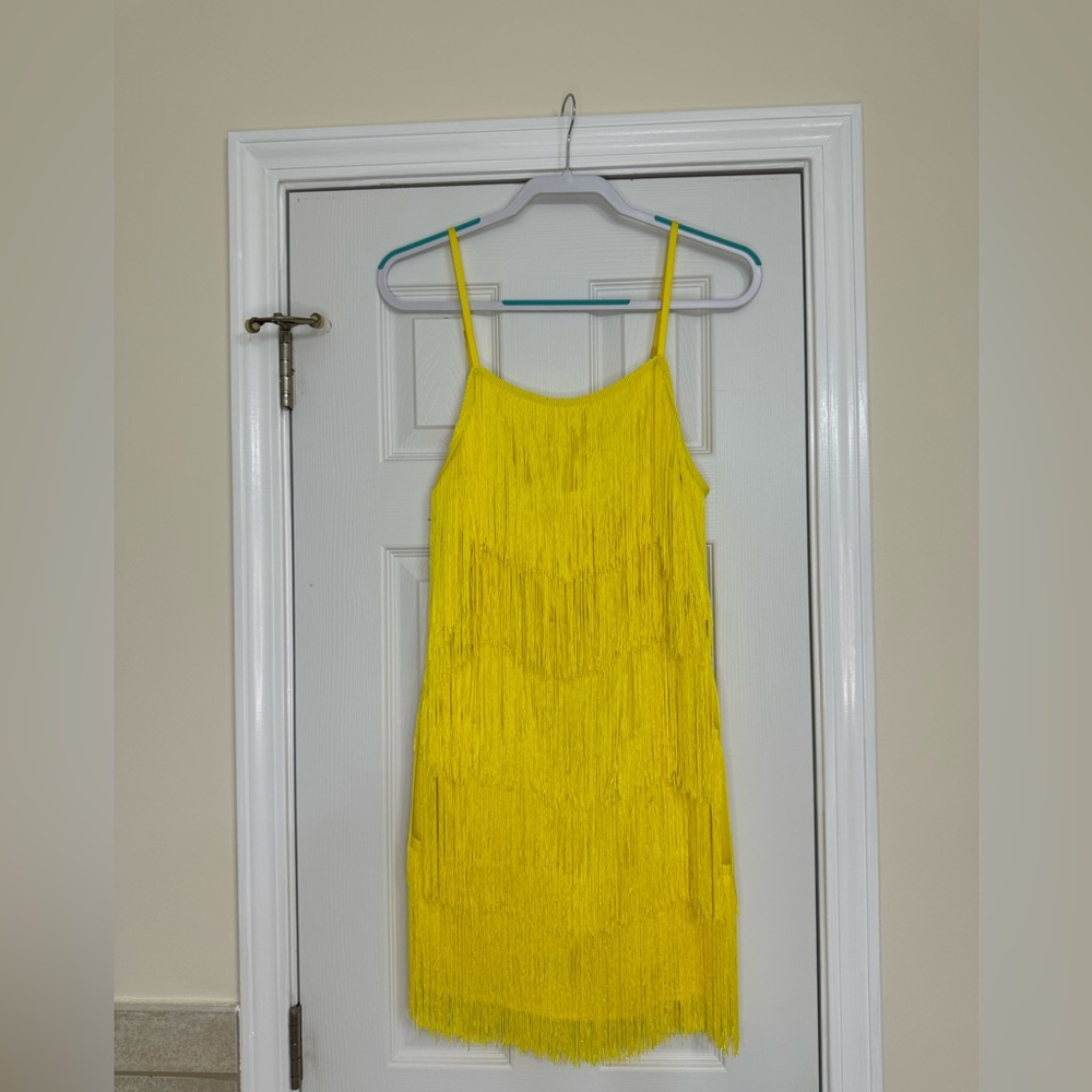 Quiz - Yellow Charleston Dress (Flapper Dress)